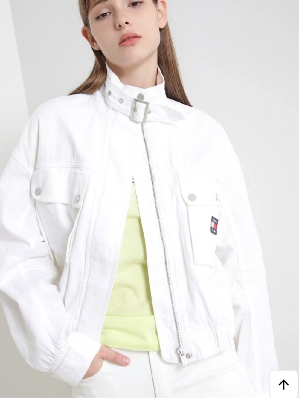 Tommy Jeans Medium White Zip-Front Field Jacket